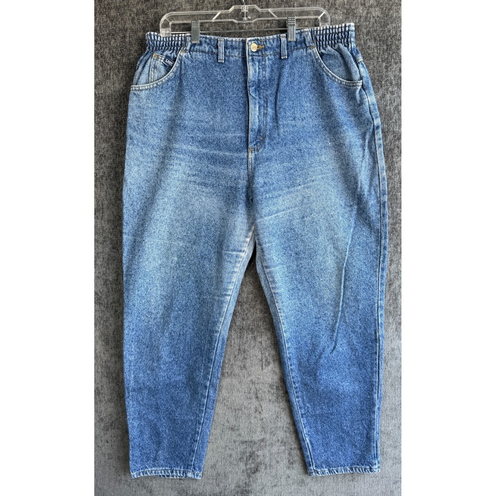 Vintage Lee Jeans Womens 18 Pet 100 Cotton Side Elastic High Rise Tapered Mom